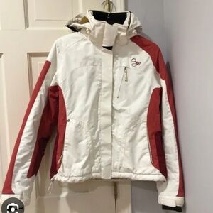Orage White and Red Women’s Ski Jacket